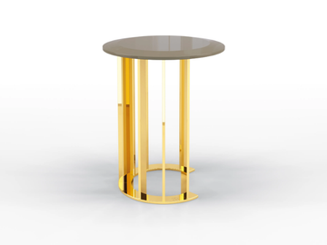 TRITON - Round metal coffee table and lacquered wood top by BRUNO ZAMPA - view 3